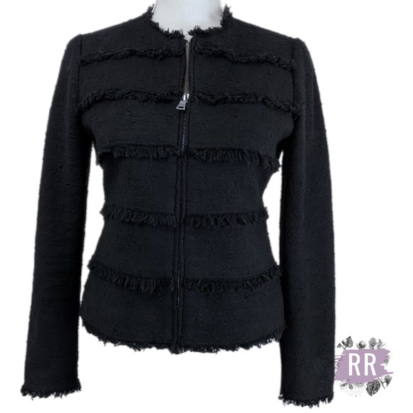Rebecca Taylor Jackets & Blazers - REBECCA TAYLOR Tweed Cotton Raw Hem Jacket